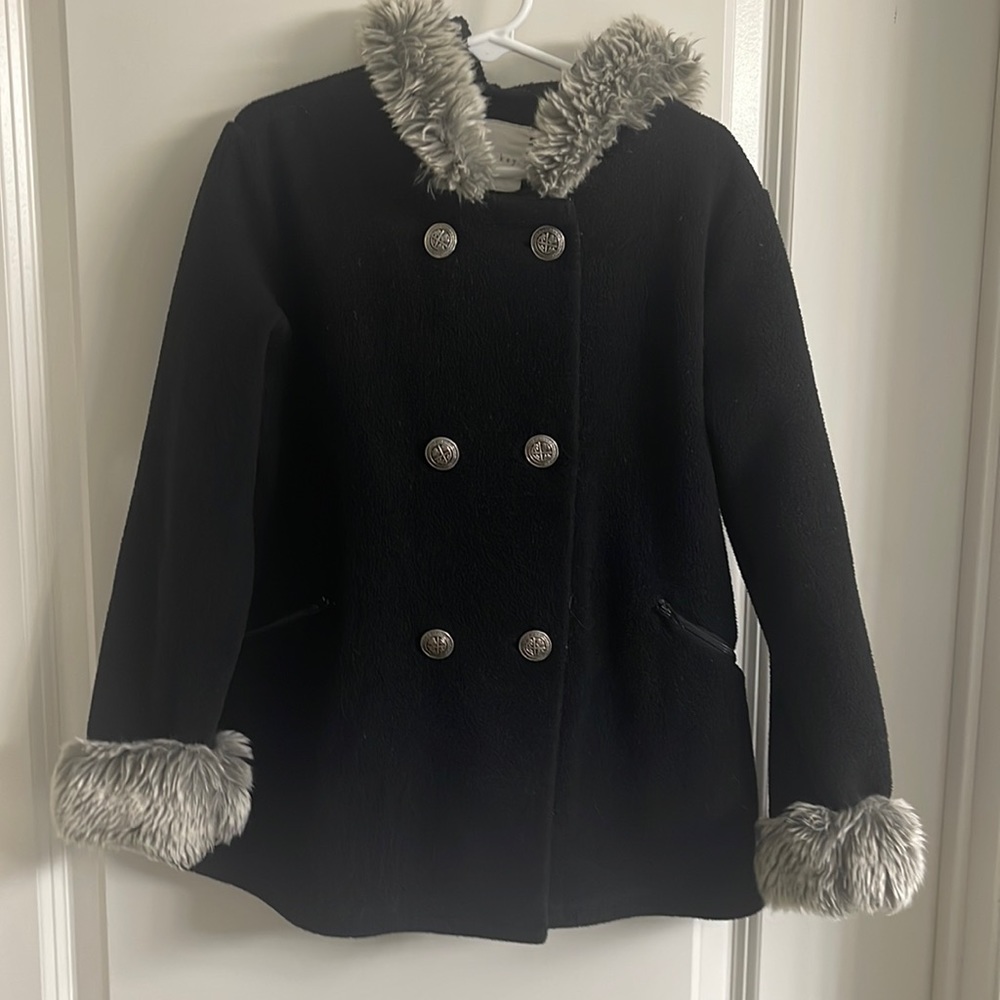 Black Hooded Jacket/Coat in size 6/6x